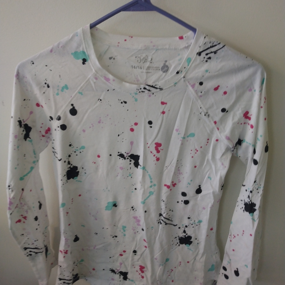 Justice long sleeve white shirt